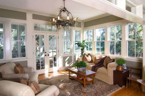 Living room window along wall